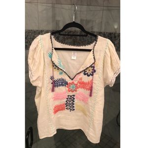 Anthropologie Embroidered Top